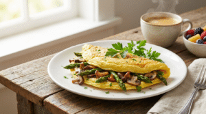 A delicious and healthy low-carb breakfast omelet.