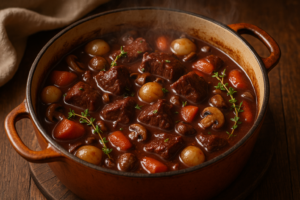 Beef bourguignon - protein-rich diabetic meal