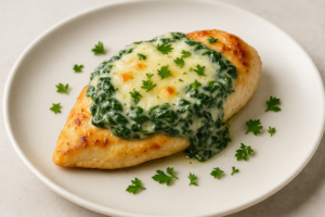 Chicken florentine - protein-rich diabetic meal