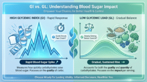 A visual comparison of glycemic index and glycemic load.