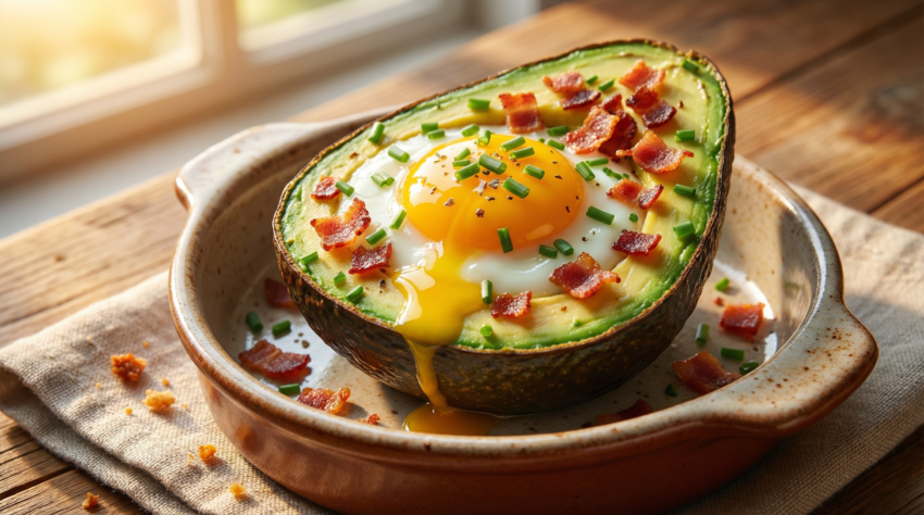 Keto-Friendly Avocado and Egg Breakfast Bake