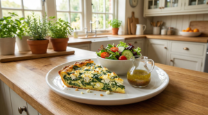 Spinach and Feta Crustless Quiche