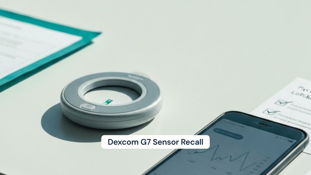 Landscape medical news visual for Dexcom G7 Sensor Recall